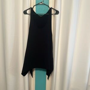 Asymmetrical split hem sleeveless tunic